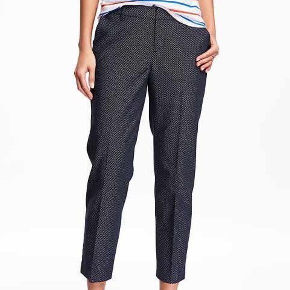 3/$25🍾🍾Old Navy Harper Dobby Navy/White Print Pants - Picture 2 of 12